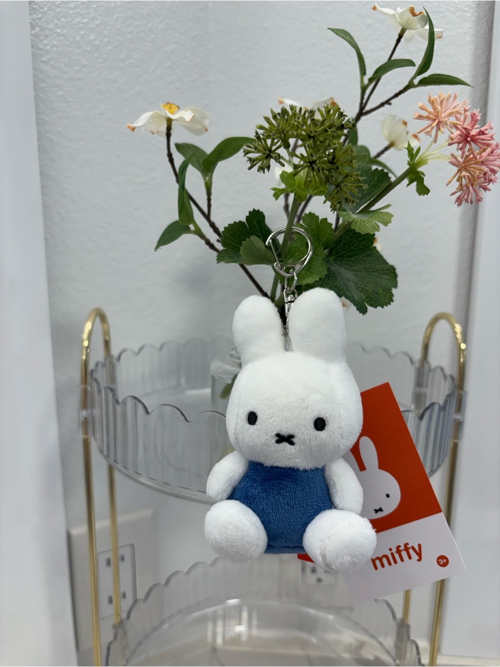 Cute Miffy Plush with Blue Outfit Keychain